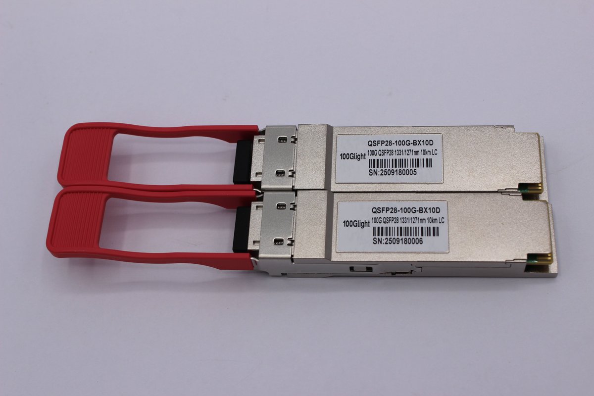 100glight's tweet photo. 100G over 1 fiber? Game changer! 🔥

Our single-fiber 100G transceiver delivers 20km reach with half the fiber!
✅ 100G speed
✅ 20km reach
✅ BiDi technology
✅ DDM monitoring

Perfect for 5G &amp; data centers.

#100G #Optics #5G #Innovation https://t.co/sudhbcg07x