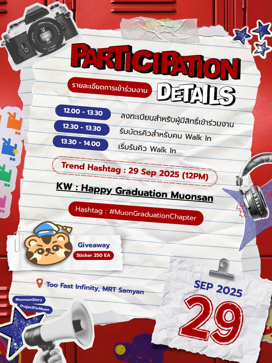 Class of 2025: Muon’s Graduation Chapter 🎓

📝 รายละเอียดการเข้าร่วมงาน
หมายเหตุ: เวลาลงทะเบียนมีการเปลี่ยนแปลงจากที่เคยแจ้งไว้ กรุณาอ้างอิงตามเวลาที่ระบุในภาพด้านล่างค่ะ

#MuonGraduationChapter
#MuonATLAS #MUONSAN
#ATLASth #ATLAS_TH