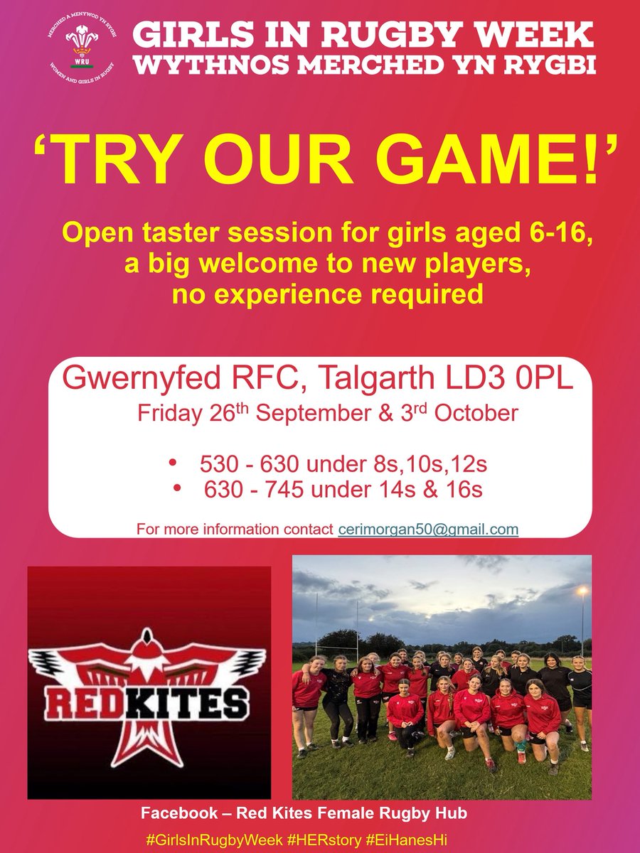 Today’s girls in Girls in Rugby week post! ❤️🖤🏉❤️🖤🏉<a href="/RugbyKites/">Red Kites Female Rugby Hub</a> <a href="/WRU_Community/">WRU Community - Wrth galon y genedl</a> <a href="/waleswomenrugby/">Welsh Women's Rugby🏴󠁧󠁢󠁷󠁬󠁳󠁿</a>