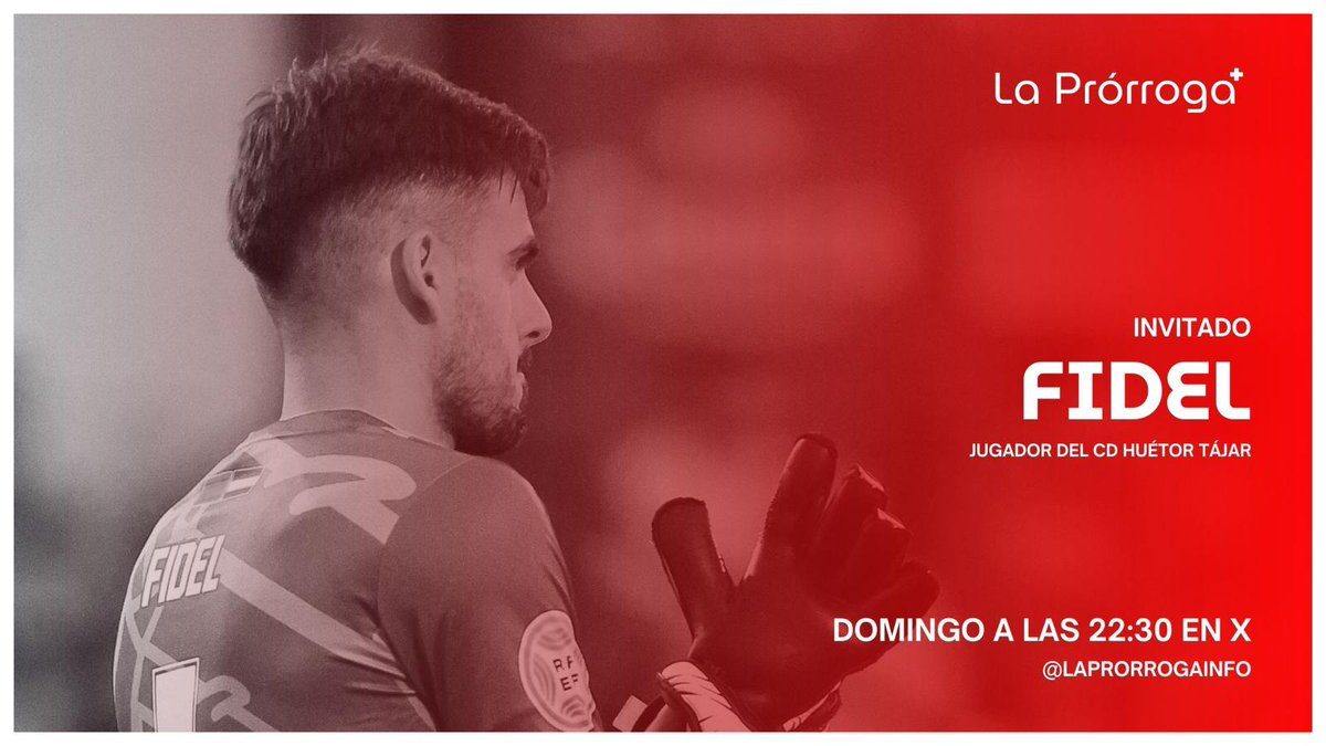 🚨 ¡Programa este domingo a las 22:30! 😬

Estará con nosotros <a href="/FideelC_1/">Fidel Castillo</a>, portero del <a href="/CDHuetorTajar/">CD Espárrago de Huétor Tájar💛💙</a>, para analizar el partido que se jugará en el Miguel Moranto, y las aspiraciones de un Club que fue de playoff el pasado año.

¡Gracias por la predisposición Fidel! 🔒⚽