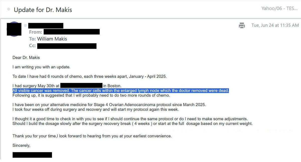 NEW ARTICLE: IVERMECTIN and MEBENDAZOLE Testimonial - 60s year old woman from Boston with Stage 4 Ovarian Cancer reports after 3 months

Now here's an interesting story! 🤔

60s year old woman from Boston with Stage 4 Ovarian Cancer

In late Feb, 2025 she started:

Ivermectin