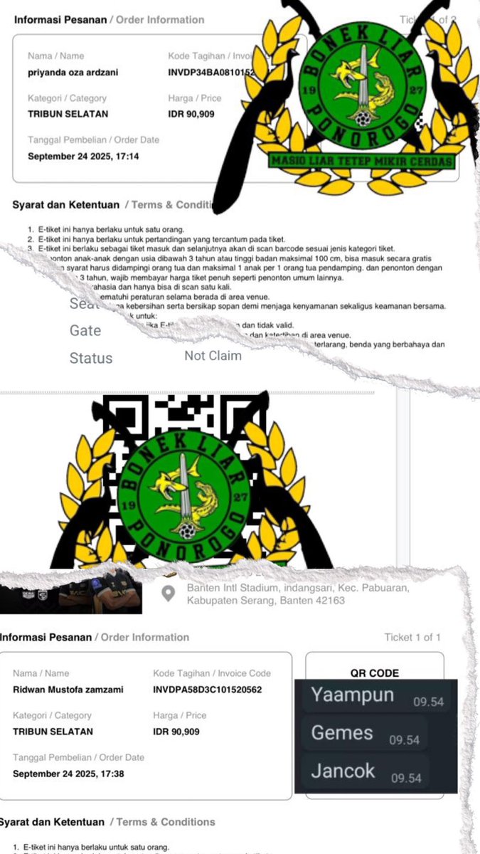 Adakah yg away Banten besok Cyakgg ??? Infone Bonek ng tribun ngendi iki,wes kadung tumbas Selatan Cyakggg