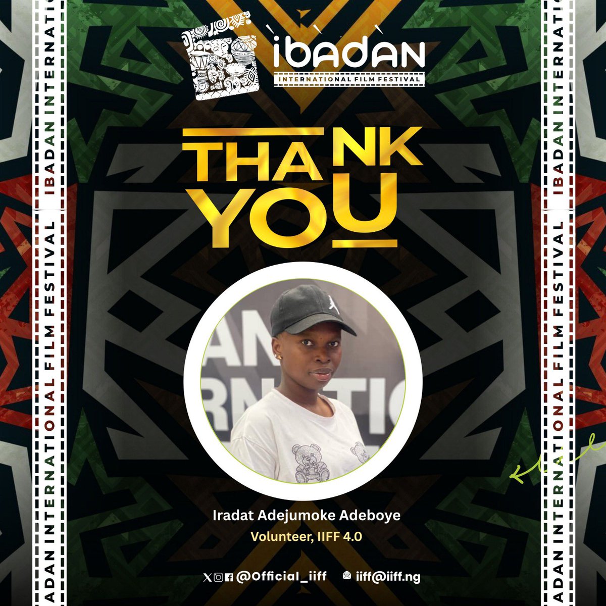 Official_IIFF's tweet photo. To our amazing Volunteers!!! YOU are the heartbeat of IIFF. Your energy, creativity, and support made this year truly unforgettable.
Until next year… keep telling your stories.
#IIFF2025 #FilmForChange #StoryMeetsStrategy #ThankYou #IbadanFilmFestival #AfricanCinema https://t.co/FVLGLTBCYO