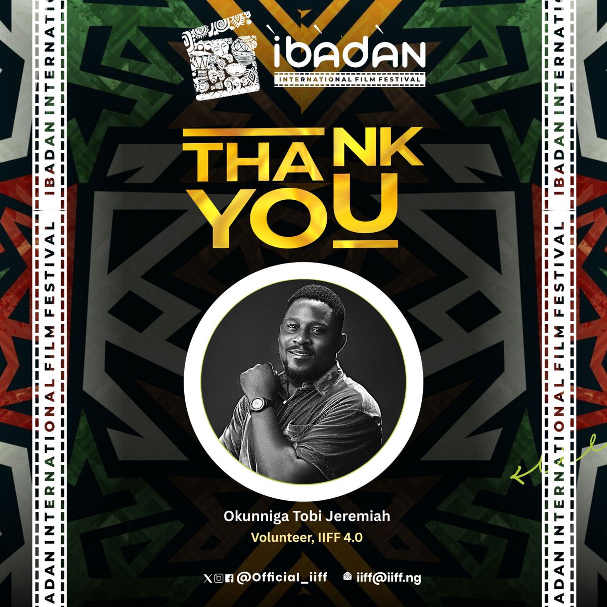Official_IIFF's tweet photo. To our amazing Volunteers!!! YOU are the heartbeat of IIFF. Your energy, creativity, and support made this year truly unforgettable.
Until next year… keep telling your stories.
#IIFF2025 #FilmForChange #StoryMeetsStrategy #ThankYou #IbadanFilmFestival #AfricanCinema https://t.co/FVLGLTBCYO