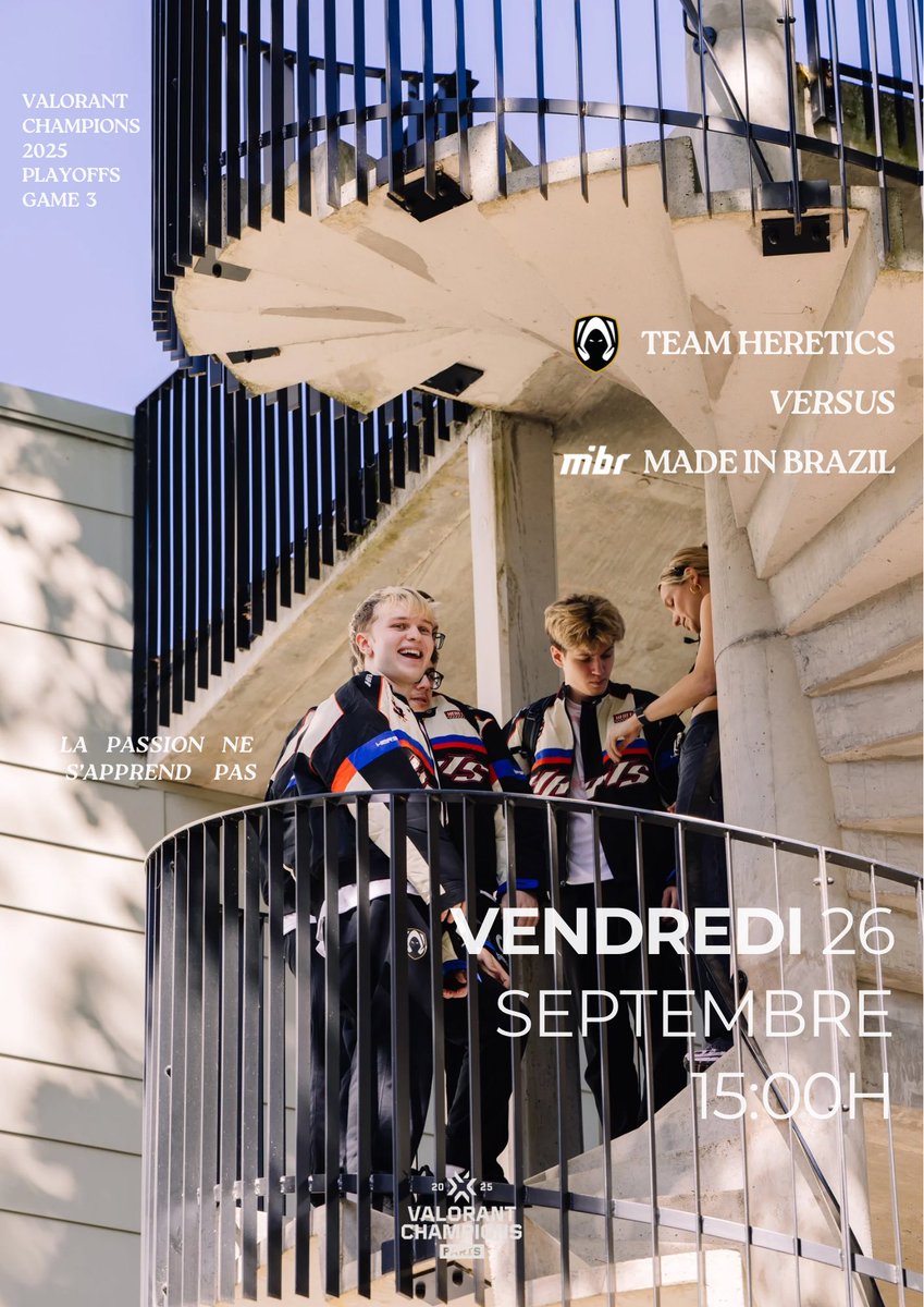 HereticsFR's tweet image. Le troisième match des playoffs des #VALORANTChampions opposera Team Heretics à MIBR ! Rendez-vous demain à 15h🫰

#THWIN