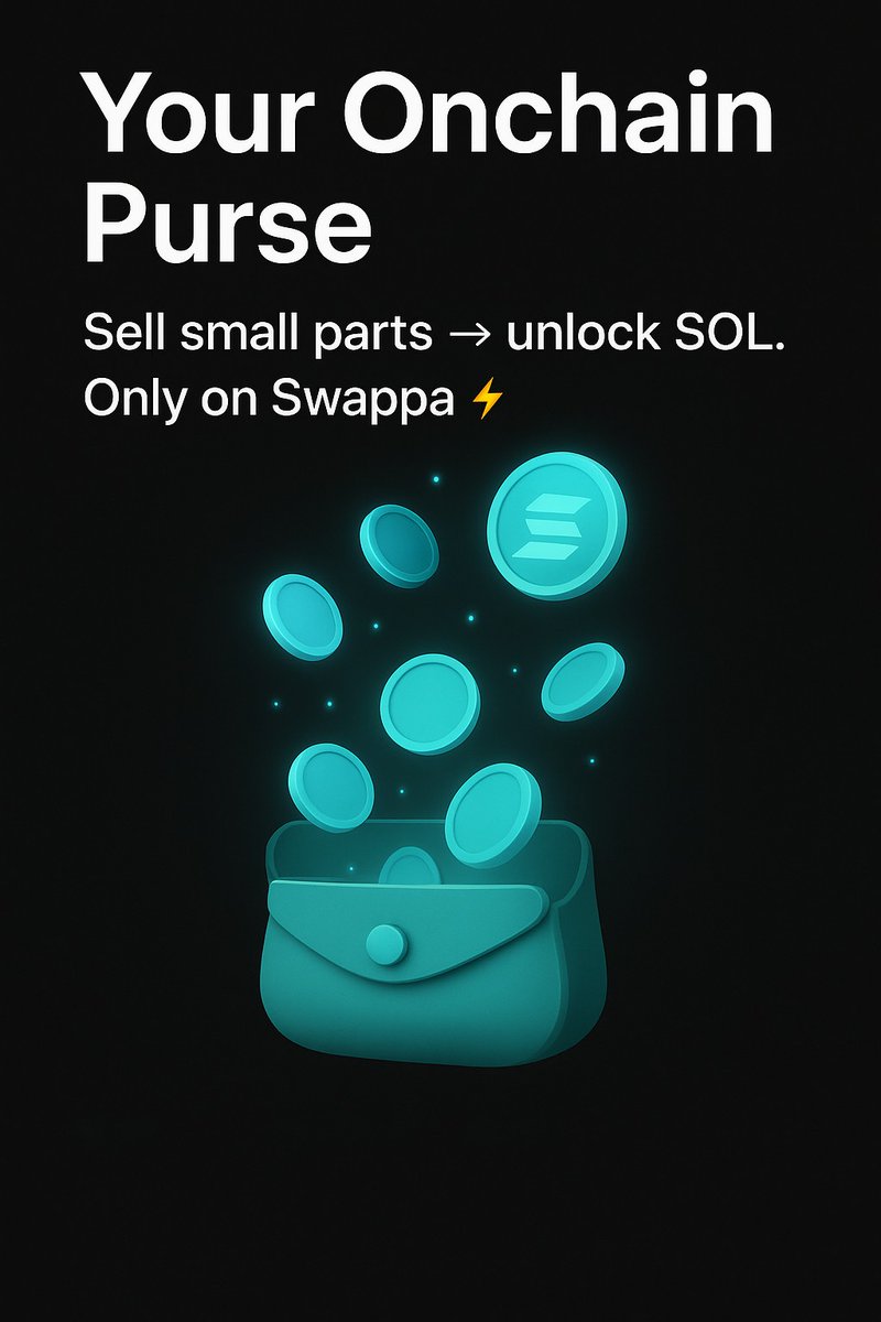 💡 New Swappa use case spotted:
A user called us their onchain purse.

They needed SOL to claim an airdrop instead of dumping one bag, they sold small parts of multiple tokens until they had the $SOL they needed.

🪙 No need to fully exit a position.
⚡ Only possible on Swappa.