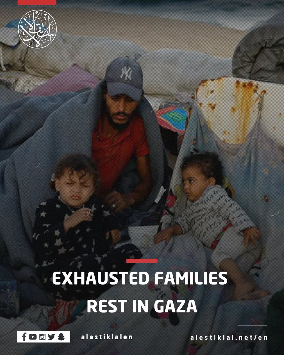 alestiklalen's tweet image. Exhausted and displaced — Palestinians rest after fleeing northern Gaza for the centre of the enclave.

#Gaza #Palestine #Displacement
