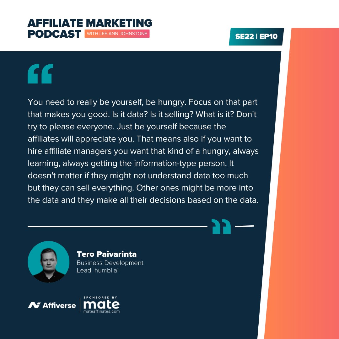 affiverse's tweet image. Lee-Ann and Tero Paivarinta unpack how affiliate marketing has evolved and what it takes to thrive in today’s shifting landscape.

🎧 Listen now: affiversemedia.com/data-partnersh… 

Special thanks to sponsors Mate Affiliates!
#AffiliateMarketing #DataTransparency #iGaming #Partnerships