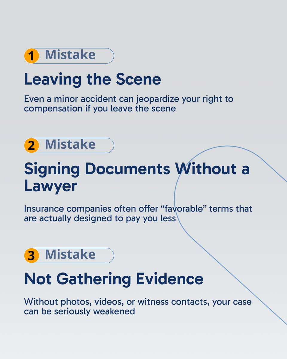 law4help's tweet image. Most victims lose compensation not from fraud, but from mistakes after an accident.
We’ve listed the TOP-3 errors that can cost you thousands.

⚖️ Law4help = support + maximum compensation.

#compensation #lawyer #lawhelp #injurylawyer #accidentlawyer #personalInjury #caracciden