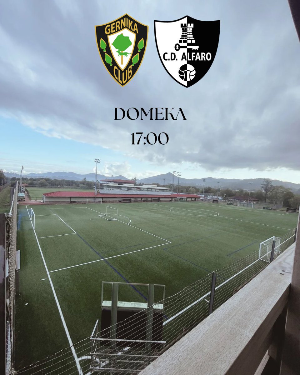 🏟️ Alfaroren aurkako norgehiagoka Urbieta 2 zelaian jokatuko da

ℹ️ Debido a las obras en el campo 1 de Urbieta, el primer equipo disputará su encuentro del domingo en el campo Urbieta 2

🔝¡Una oportunidad única de vivir la 2RFEF de cerca!

#ForzaGerni #HerriarenIlusioa