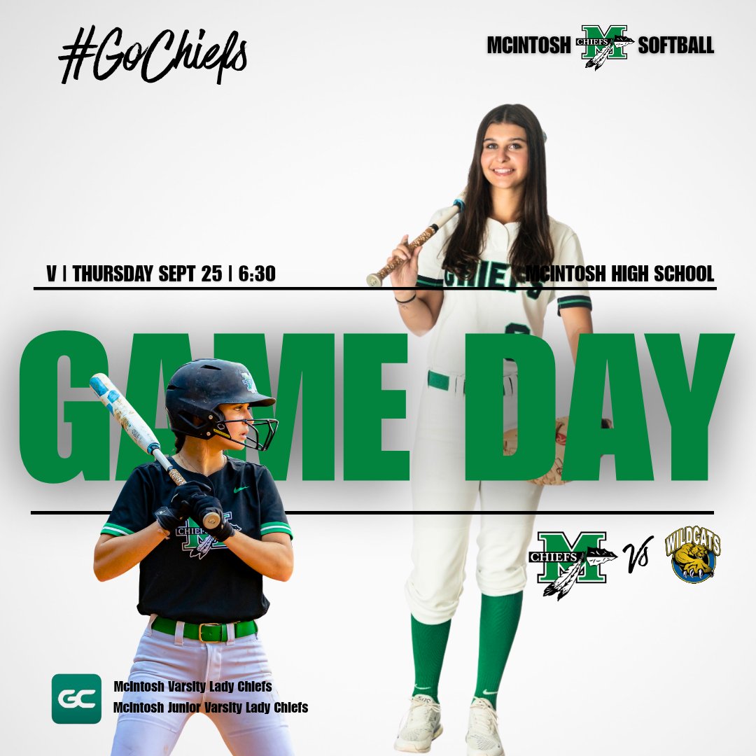 🥎 Region Matchup Tonight! 🥎
Your Lady Chiefs take on Lovejoy at home! 💚🤍

📍 Lady Chiefs Field
⏰ First Pitch: 6:30 PM

#GoChiefs #LadyChiefsSoftball #RegionMatchup #StayAwayRain
