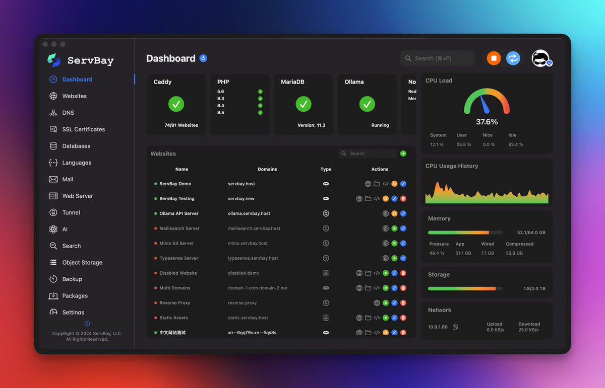 ServBayDev's tweet image. Calling all night owls! 🦉  The highly-requested Dark Mode is now available in our Beta channel.  Switch to Beta in Settings to get v1.17.0-beta1 and give your eyes a rest. Your feedback is welcome! ✨  #DarkMode #ComingSoon #BetaTesting #UI #UX