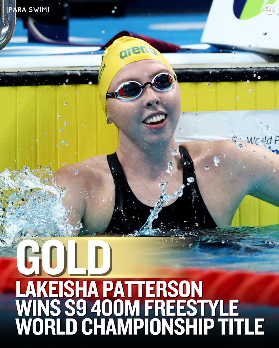 PARA SWIM:
Australia’s Lakeisha Patterson is World Champion for the third time in the S9 400m Freestyle, winning tonight’s final by over three seconds.
Lucky adds the gold to the Paralympic gold (Tokyo) and silver (Paris) she has also won in the event.
📸 Getty/Yong Teck Lim