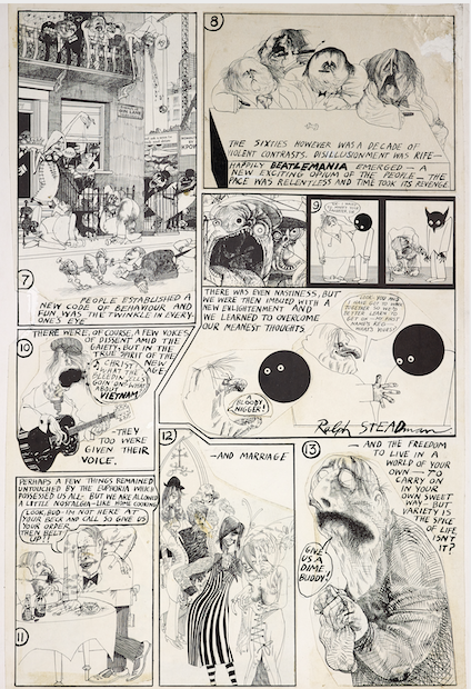 SteadmanArt's tweet image. Comic books—ink-stained universes folded into flimsy paper, heroes and villains wrestling in printed chaos. Childhood religion, adult addiction. Panels like explosions on repeat.
#ComicBookDay #RalphSteadmann#Comics