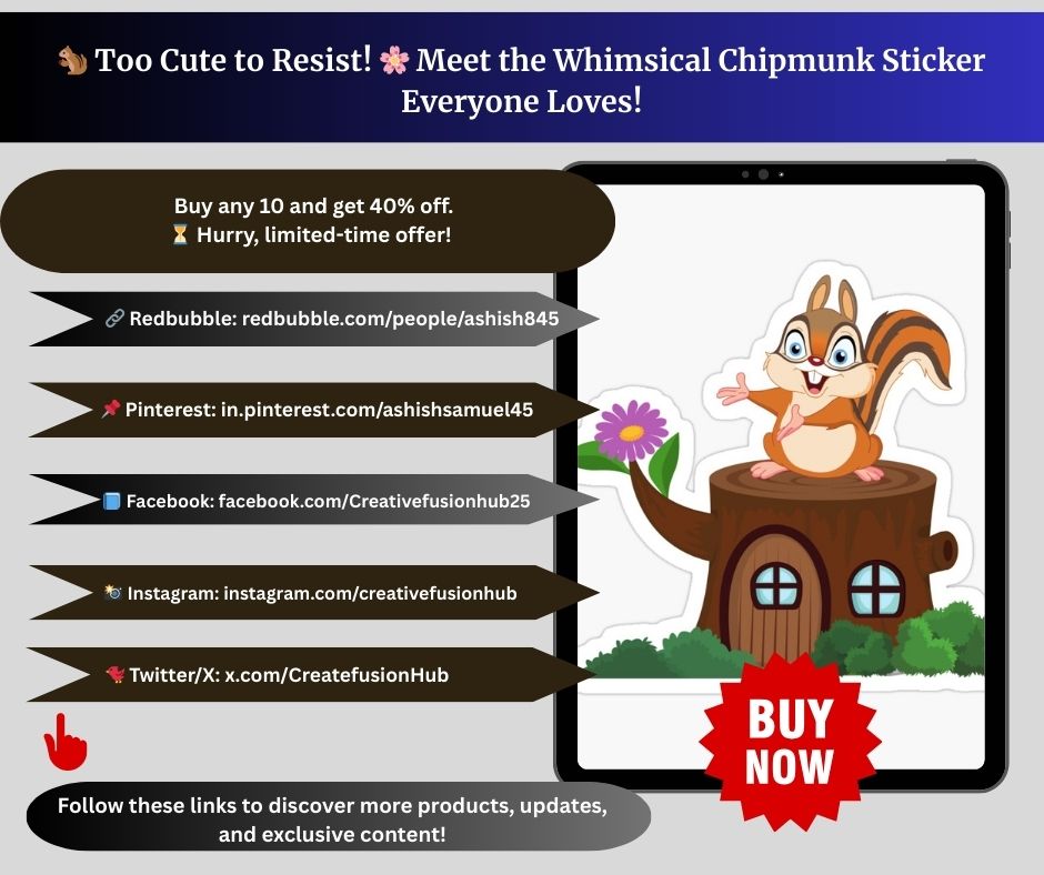 🐿️✨ Add a dash of woodland magic to your day!
Grab this Whimsical Chipmunk Sticker – perfect for laptops, bottles &amp; more 🌸💚

👉 redbubble.com/i/sticker/Cute…

#Redbubble #Stickers #ChipmunkArt #CuteDesign #WhimsicalArt