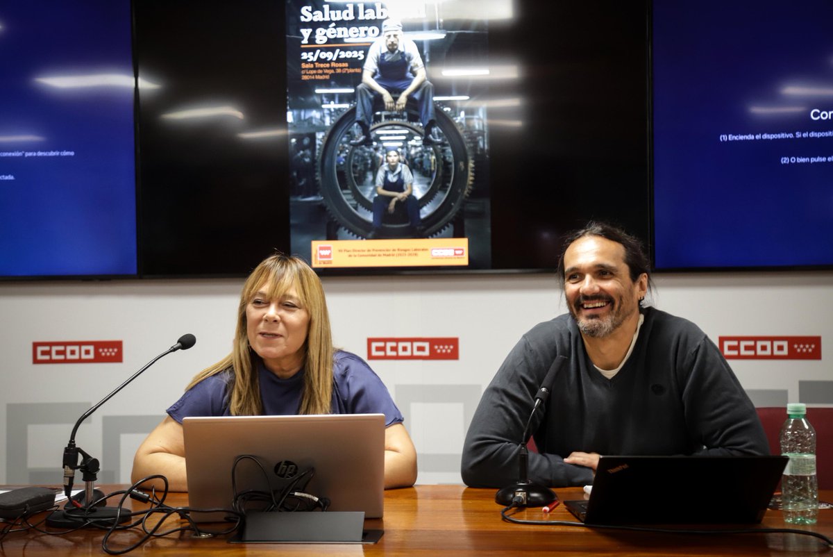 🔴 Realizamos la jornada "Salud Laboral y género", en el marco de actuaciones del VII Plan Director de Prevención de Riesgos Laborales de la Comunidad de Madrid

▪️ En la jornada tratamos de visibilizar y encontrar vías de trabajo para acabar con la desigualdad en la prevención