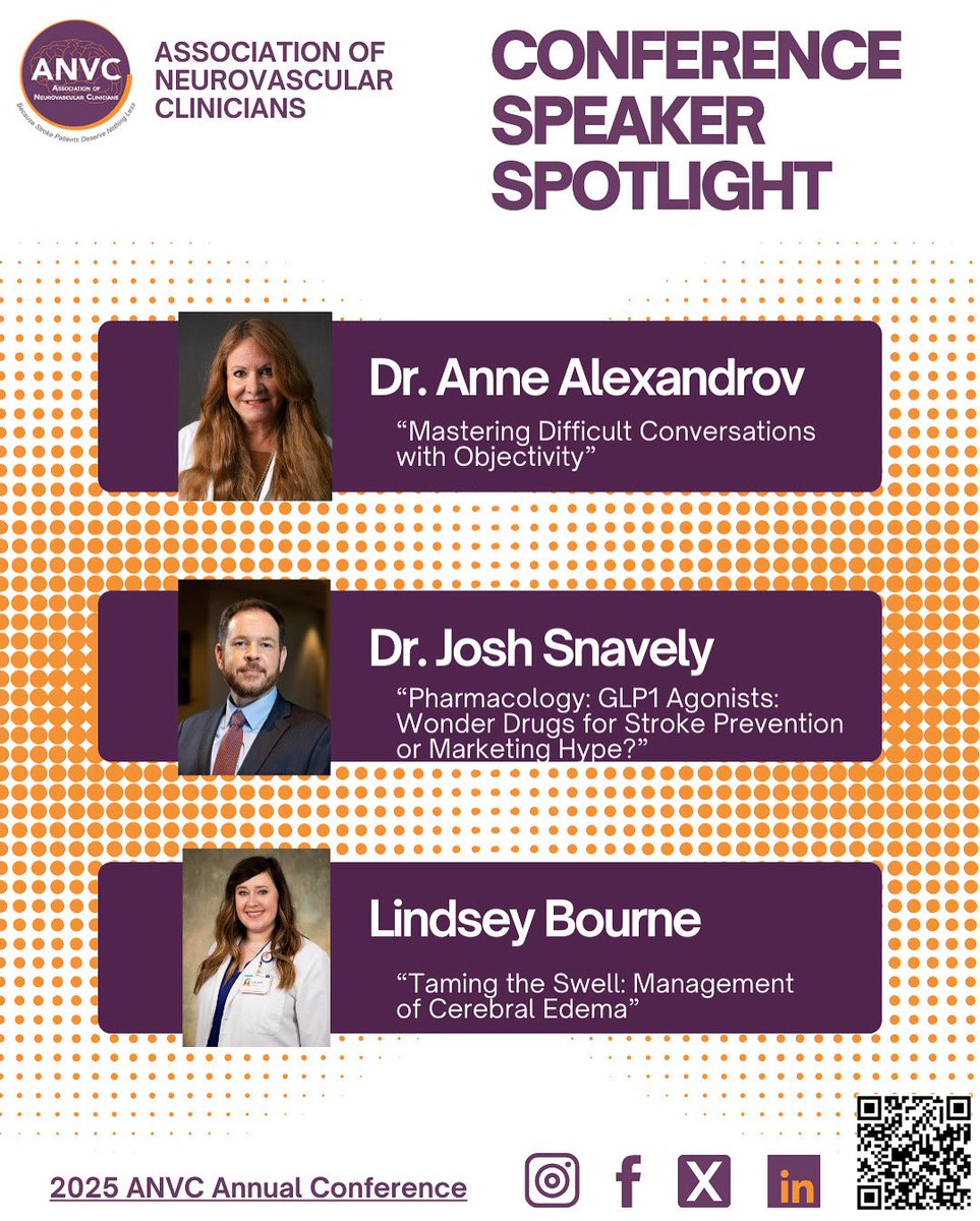 Our annual <a href="/ANVC__/">Association of Neurovascular Clinicians</a> conference features expert speakers and relevant topics to inspire and inform your practice. Join us! anvc.org/i4a/pages/inde…

#becausestrokepatientsdeservenothingless #ANVC25 #stroke