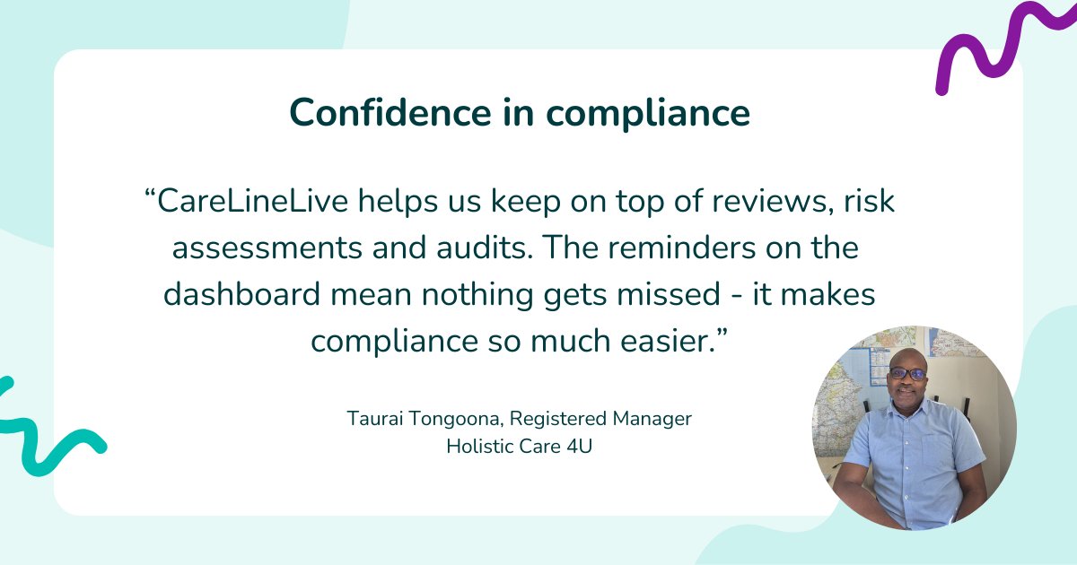 CareLineLive's tweet image. ✅ Confidence in compliance

With @CareLineLive, compliance is simple. Reviews, risk assessments &amp;amp; audits are scheduled with reminders so nothing gets missed.
#HomeCare #Compliance #CareSoftware #CareLineLive