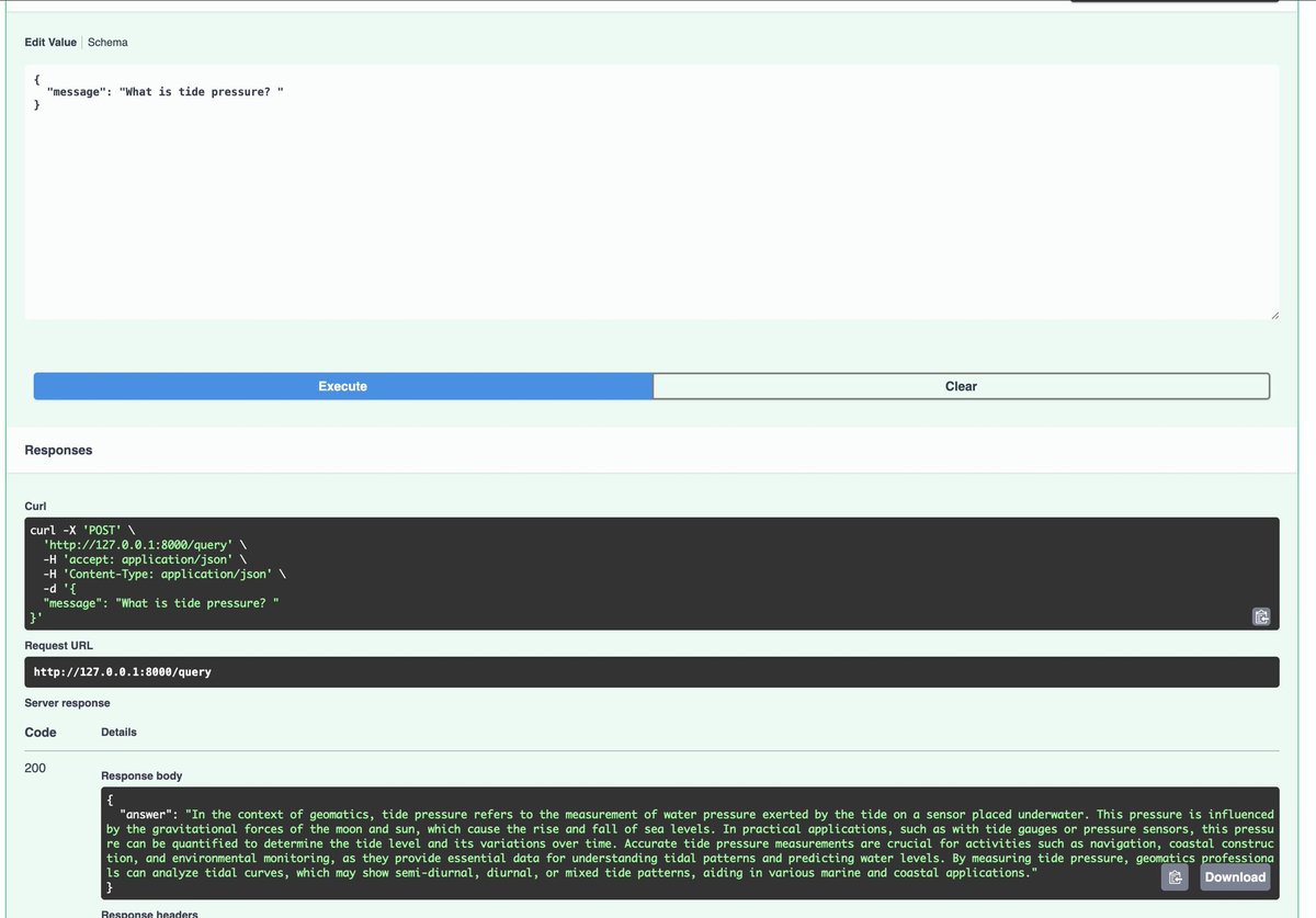 OpeyemiBolatit1's tweet image. Finally got the  ai agent&apos;s backend up and running. Swagger UI tested and active. Next stop would be testing on conversation context.
#FastAPI 
#AI 
 #BackendDevelopment
#Python 
 #Coding
#LangChain
#buildinpublic 
#BuildingTheFuture