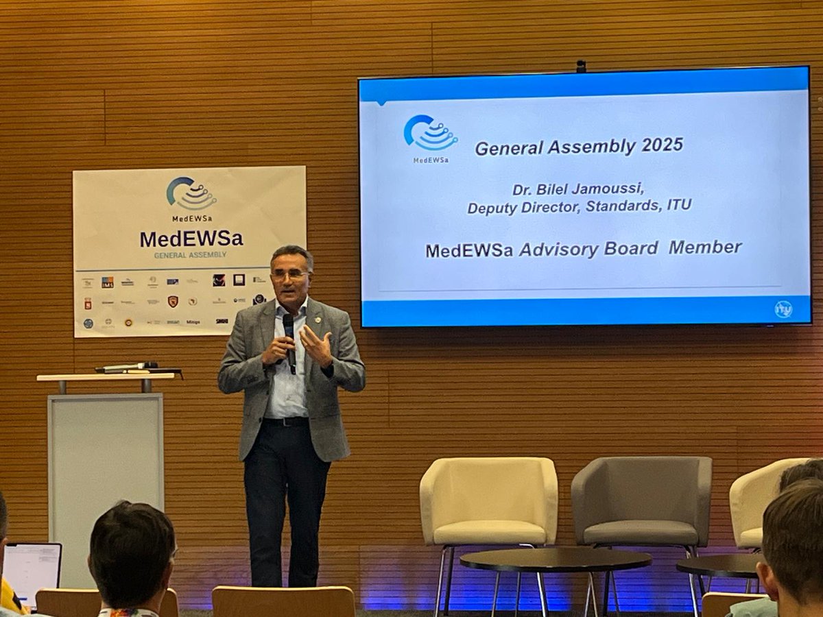 📡 🚨  When disaster strikes, every second counts—#standards make alerts trusted &amp; actionable for everyone, everywhere. At <a href="/medewsa_project/">MedEWSa</a> GA in Slovakia 🇸🇰, I highlighted ITU’s work on disaster management, #EarlyWarning for All + AI for Resilience <a href="/ITUstandards/">ITU Standardization 🇺🇳</a>