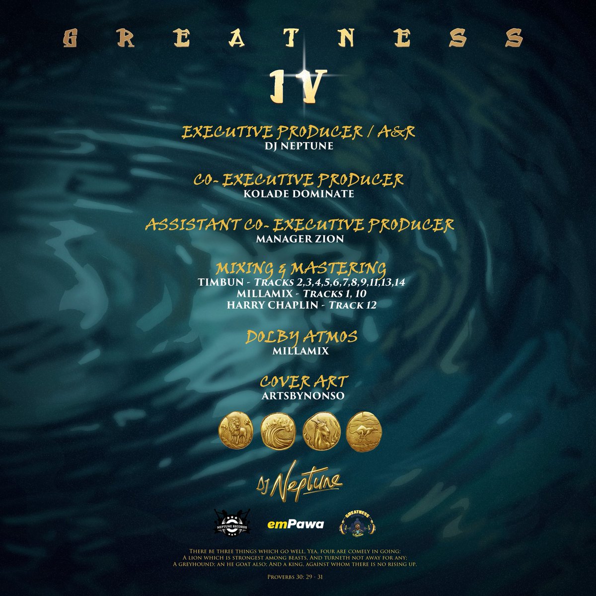 artsbynonso's tweet image. GREATNESS IV
The number 4 carries weight, 4 elements, 4 Biblical symbols of greatness.
Submerged in water, the most powerful element. Surrounded by timeless golden emblems. True greatness isn’t fleeting, it’s eternal.
Big love to @deejayneptune for the opportunity 🙏🏽