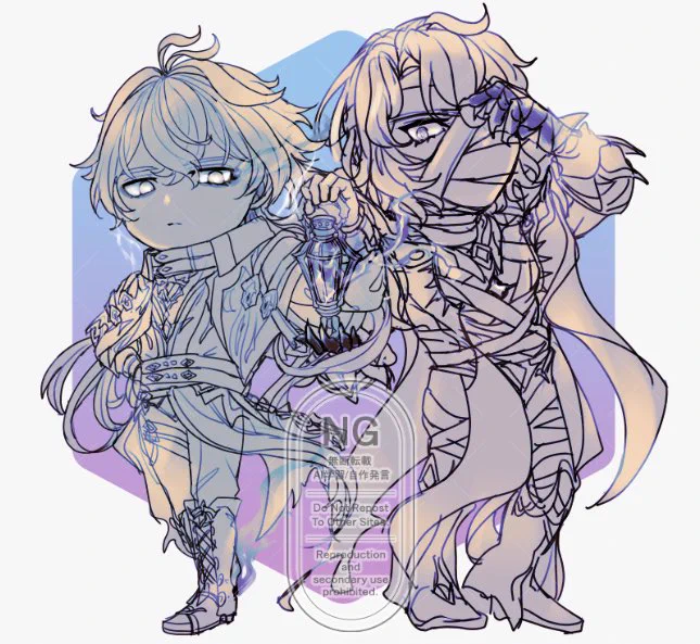 wip ペン入れ終えたんご……あとは色塗りい