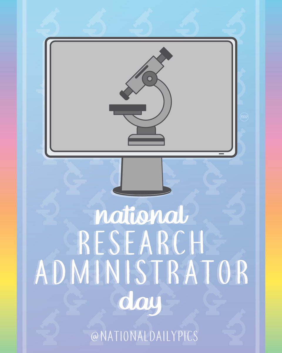 NationalDayPics's tweet image. Happy National Research Administrator Day! 💙

Fun Fact: The National Council of University Research Administrators founded #NationalResearchAdministratorDay in 2015! 

💙💙Follow @NationalDailyPics on instagram for more!💙💙

#ResearchAdministratorDay #NationalDailyPics