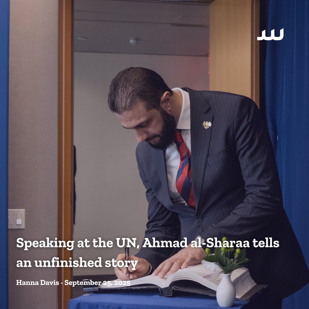 Syria Direct (@syriadirect) on Twitter photo As Syria’s first head of state to address the UN in nearly 60 years, Ahmad al-Sharaa promised a new chapter despite a host of challenges facing his divided country's political transition.
🔗bit.ly/42cTTOS
✍️<a href="/hannadavis341/">Hanna Davis</a> As Syria’s first head of state to address the UN in nearly 60 years, Ahmad al-Sharaa promised a new chapter despite a host of challenges facing his divided country's political transition.
🔗bit.ly/42cTTOS
✍️<a href="/hannadavis341/">Hanna Davis</a>