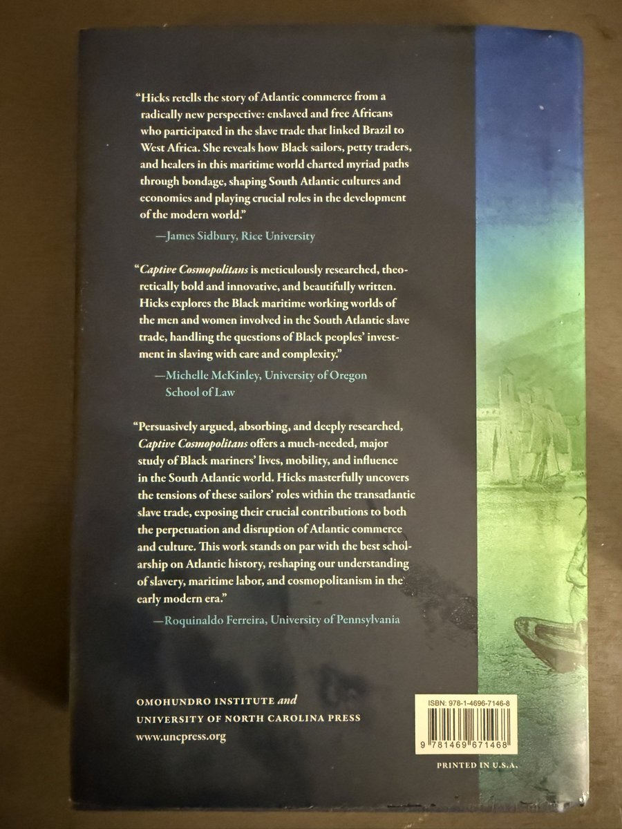 Yesterday, I had a great convo with University of Chicago historian, Mary E. Hicks, about her new book, Captive Cosmopolitans: Black Mariners and the World of South Atlantic Slavery! Look out for our convo on the New Books Network tomorrow morning!