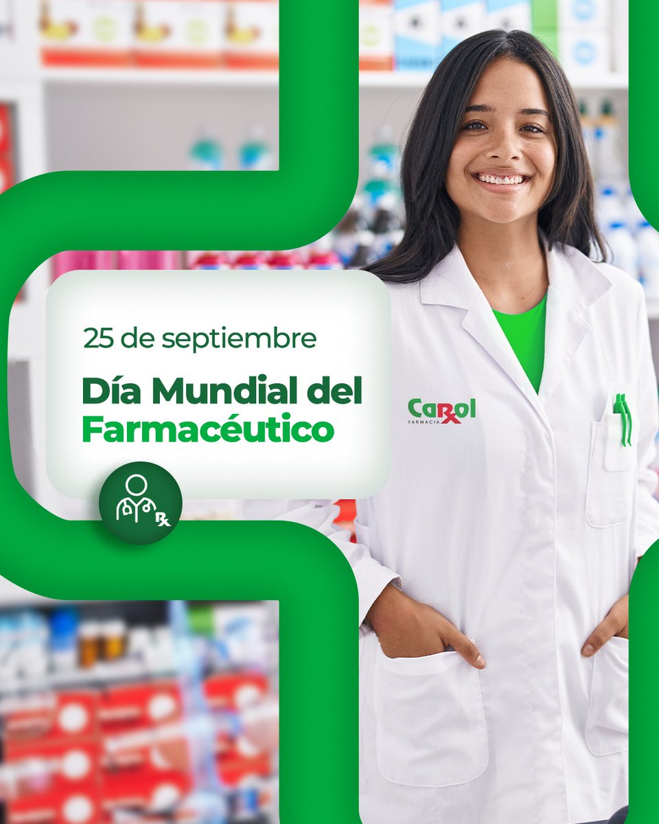 ¡Hoy celebramos y reconocemos tu labor!
En el Día Mundial del Farmacéutico, reconocemos el compromiso, la pasión y la excelencia de quienes, a través de su conocimiento y orientación, fortalecen la promoción de la salud y el bienestar.

#FarmaciaCarol