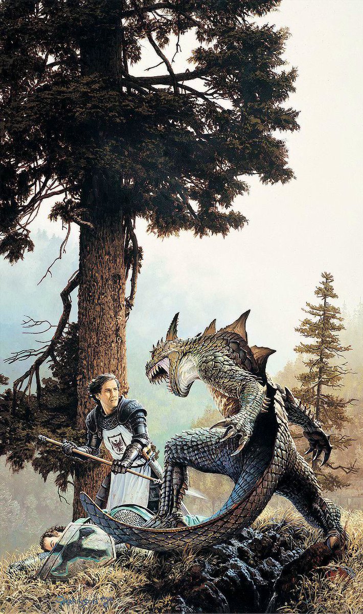 Keith Parkinson, “Return of the Banished”, Cover illustration for ‘The Ruby Knight’ (from the David Eddings Elenium series),
1991.