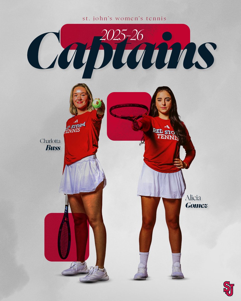 Meet your 2025-26 Red Storm Women's Tennis Captains!! 🔴⛈️