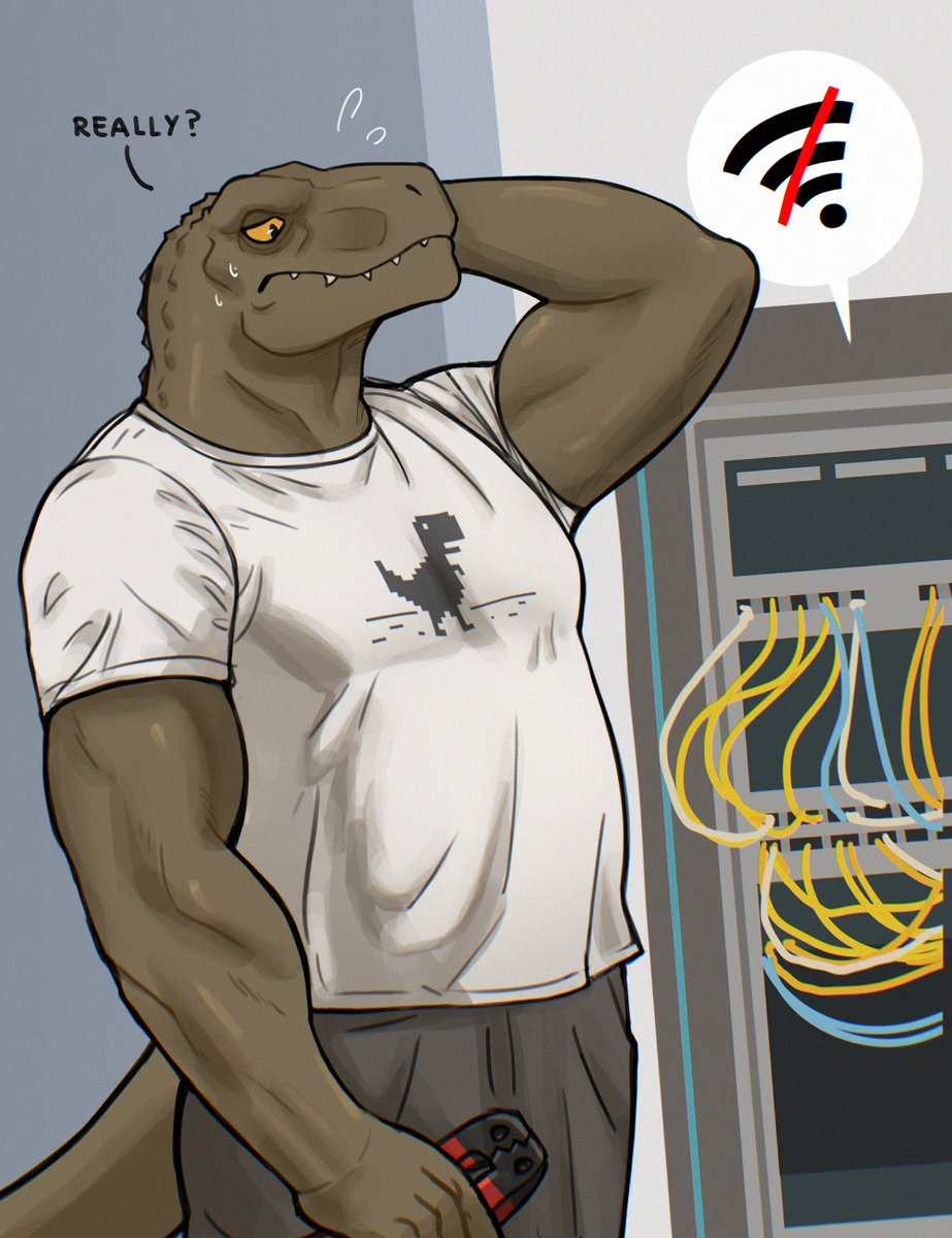 a very ironic situation 🦖🛜❌