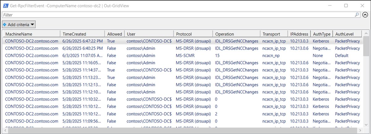 The DSInternals.RpcFilters PowerShell module for Windows RPC filter management is out! Includes support for the new OpNum matching capability of Windows Server 2025. Looking forward to community feedback.
github.com/MichaelGrafnet…