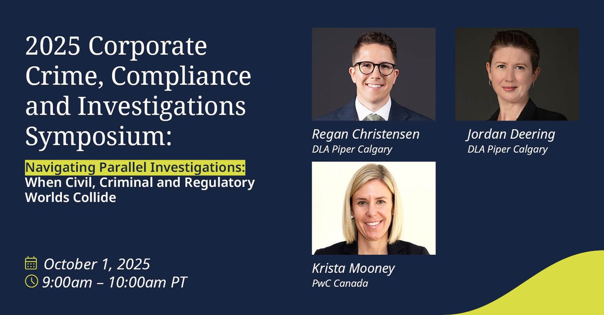 In today’s regulatory environment, organizations may face simultaneous investigations from multiple authorities. We’re kicking off the 2025 CCCI Canadian Symposium with a presentation on the intricacies of parallel investigations. Register here: spr.ly/6010Abkua #CCCIS2025