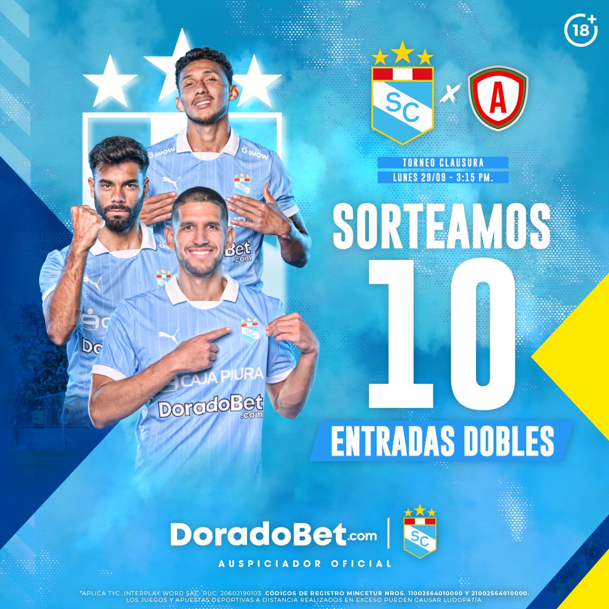 ¡𝗗𝗢𝗥𝗔𝗗𝗢𝗕𝗘𝗧 𝗧𝗘 𝗟𝗟𝗘𝗩𝗔 𝗔𝗟 𝗘𝗦𝗧𝗔𝗗𝗜𝗢!🏟️🩵
⁣
1. Síguenos⁣
2. Haz RT y etiqueta a la persona que te acompañaría.

Cierre del sorteo: 26/09 - 9 a.m.

*Aplican TyC