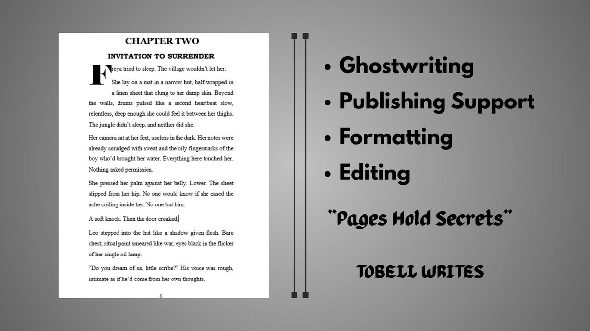 Gaylussac191's tweet image. Stories hide in drafts until someone brings them to life.
Ghostwriting • Editing • Formatting • Publishing Support
I polish, shape, and reveal your story. ✍🏽
#bookhelp #writershub #WritingCommunity #amwriting #BookTwitter