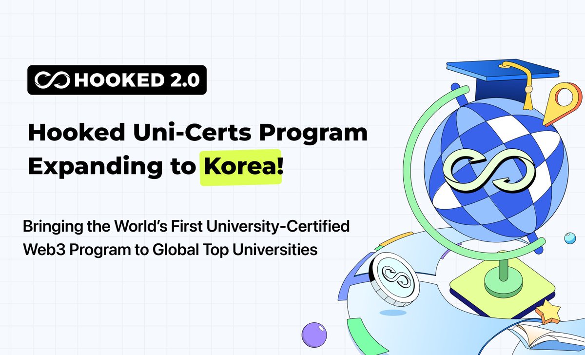 HookedProtocol's tweet image. #NewEraofHOOKED #HookedUniCerts
🚀The world’s first University-Certified Web3 Program is coming to Korea this September — alongside the global buzz of #KBW2025!
By uniting academic recognition and Web3 innovation, we’re building not just a curriculum — but a movement shaping…