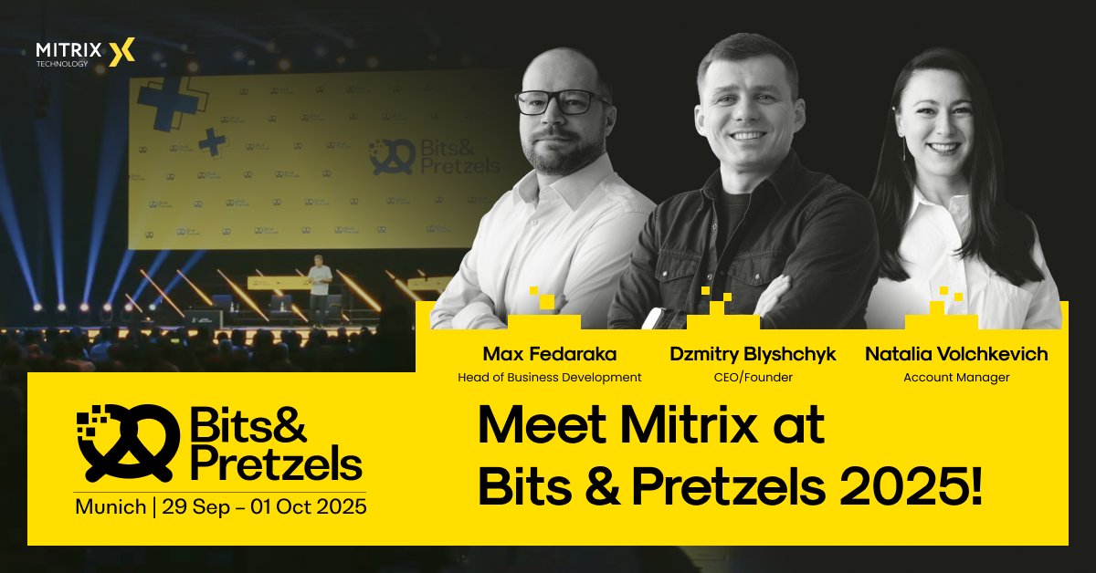 MITRIX_DEVS's tweet photo. Mitrix is at #Bits25 Sept 29–Oct 1 in Munich! CEO Dima, BizDev Max &amp; Natalia will talk AI and startups.

DM us to book your meetup and catch up live! https://t.co/b6v0oACm7Z