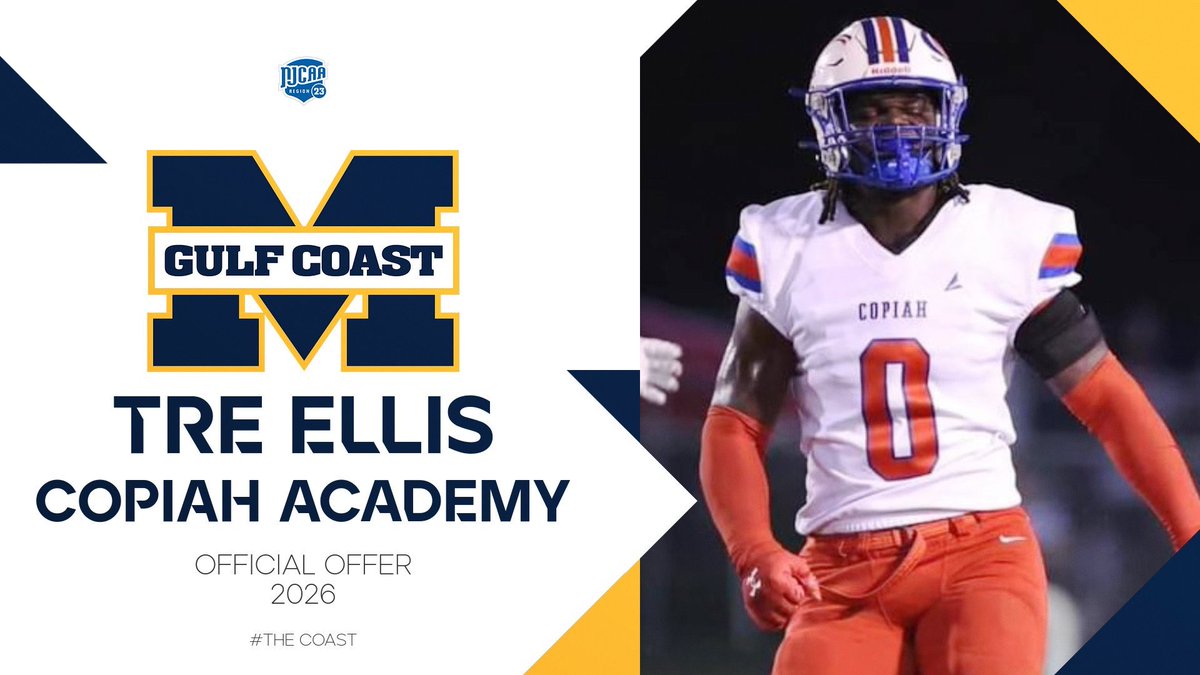 Blessed to receive an offer from Mississippi Gulf Coast 💛<a href="/BrettSShufelt/">Brett Shufelt</a> 

<a href="/CopiahFootball/">Copiah Football</a> <a href="/MacCorleone74/">Rion (Ree-un) Young</a> <a href="/ShedrickMckenz2/">Miss-Lou Recruits</a> <a href="/247Sports/">247Sports</a> <a href="/Rivals/">Rivals</a> <a href="/LawrencHopkins/">Lawrence Hopkins</a>