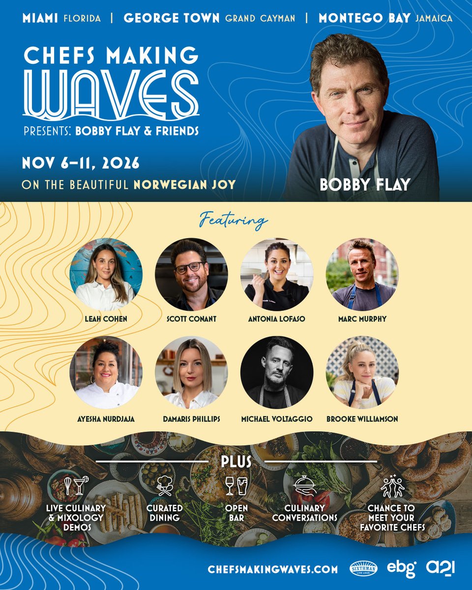 The table is set... the only thing missing is YOU! Join the presale now at chefsmakingwaves.com 🍽️ 

➡️ First round presale signup deadline: October 7 @ 11:59PM ET
➡️ Final round presale signup deadline: October 13 @ 11:59PM ET
➡️ Public on-sale begins: October 15 @ 2:00PM ET