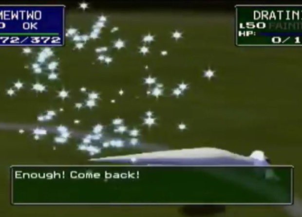 the way dratini faints in pokemon stadium 💀