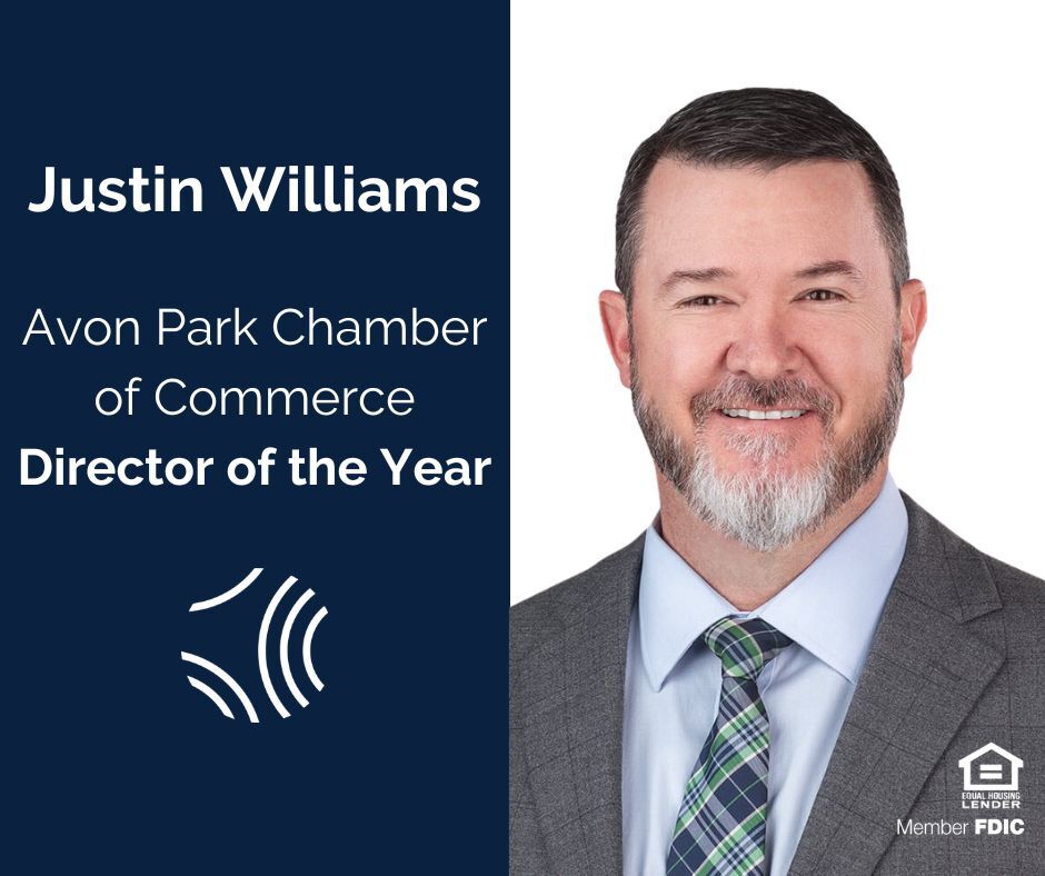 Please join us in congratulating Justin Williams, Commercial Banker at Crews Bank &amp; Trust, and President of The Avon Park Chamber of Commerce for being named Director of the Year. Thank you for your outstanding leadership and commitment to the community, Justin!