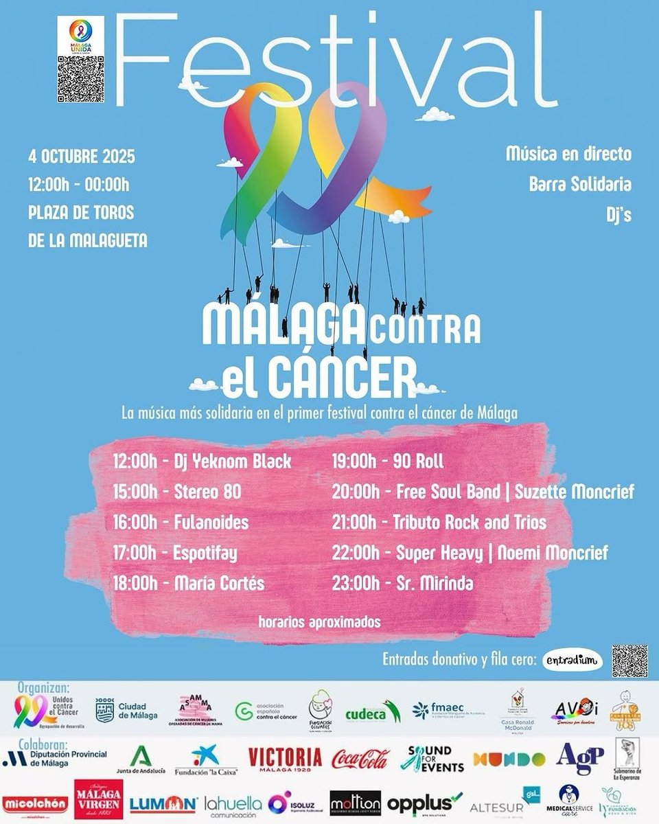 Festival Málaga contra el Cáncer 
Puedes conseguir aún tú entrada pinchando aquí 👉 entradium.com/events/i-festi…