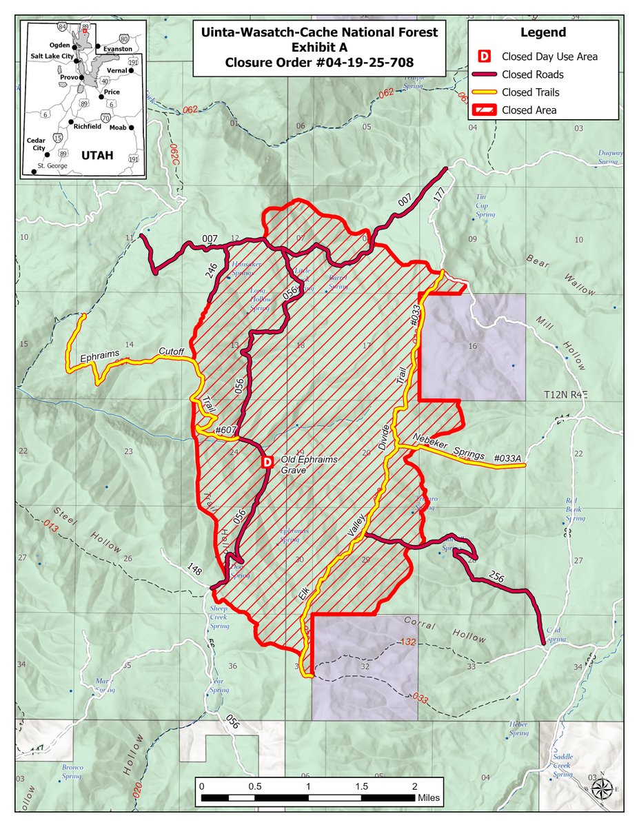 #uwcnf Logan Ranger District fire crews will begin prescribed burning approximately 2100 acres in the Blacksmith Fork project area near Ephraim’s Grave starting September 26th. The area will be closed to the public for several days for public safety. fs.usda.gov/r04/uinta-wasa…