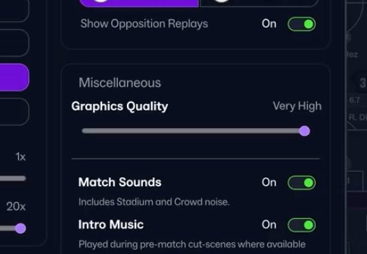 Potato Laptop players can stop crying now… here is the Graphics slider. Now put that all the way to the left, STFU, and let us enjoy nice things #FM26