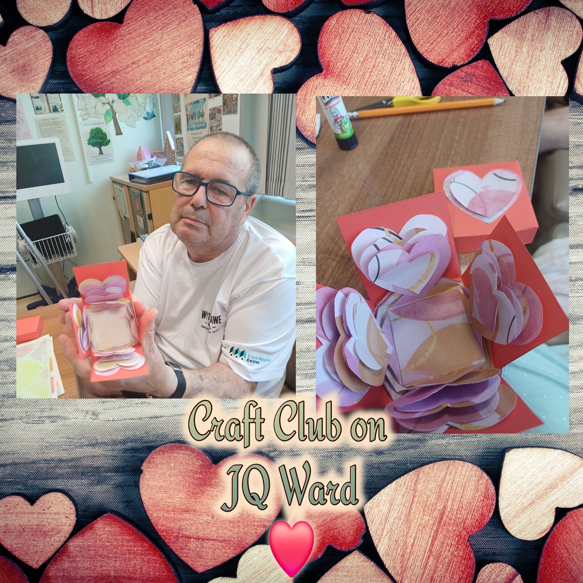 JimQuickMFT's tweet image. Craft club on JQ today creating exploding heart boxes! Thanks to @Limearthealth for the recent session in this, &amp;amp; thanks to the patients for joining the ward craft club today! @MFT_PatientExp @MFT_PatientExp #creativity #ExplodingHeartBox #Cute #Distraction #MentalHealthMatters