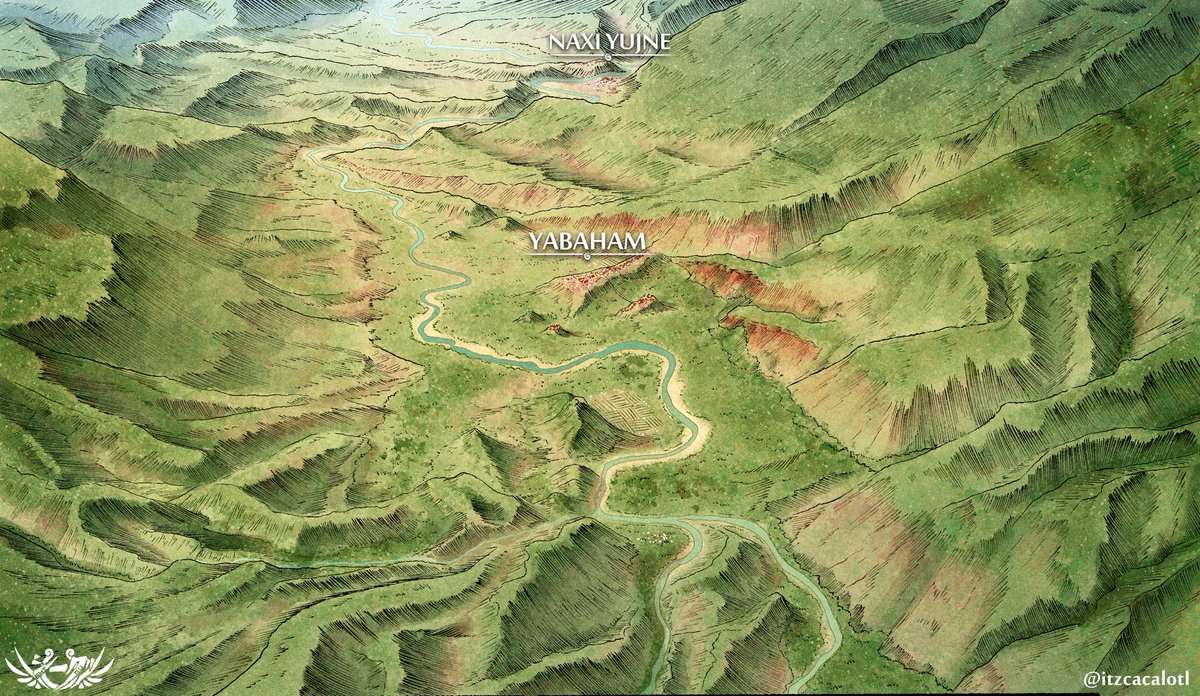 Itzcacalotl's tweet image. Done!
Aerial view of part of the Cañada region.
Yabaham is the Cuicatec name of Cuicatlan, while Naxi Yujne is the Mazatec name of Quiotepec, a town built near the abandoned hilltop fortress of Quiotepec that controlled this trade route during Monte Albán&apos;s heyday.
#CodexBlack