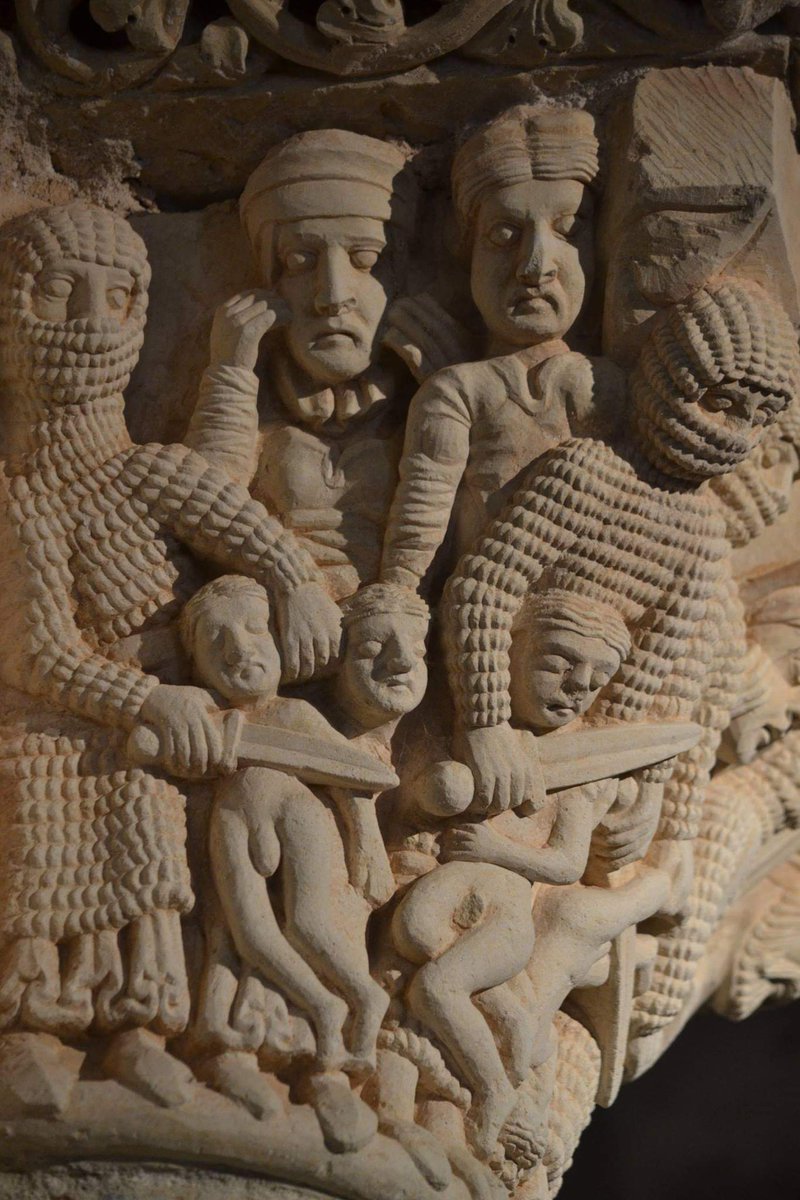 cylromanica's tweet photo. Ya es por todos muy conocida la escena de la Matanza de los Inocentes, de la Iglesia de Santa Cecilia en Aguilar de Campoo.
Pero quizás alguno no sepa que este capitel tiene su gemelo en el @MANArqueologico procedente del Monasterio de Santa María La Real, de la misma localidad. https://t.co/TXhtLjFjpD