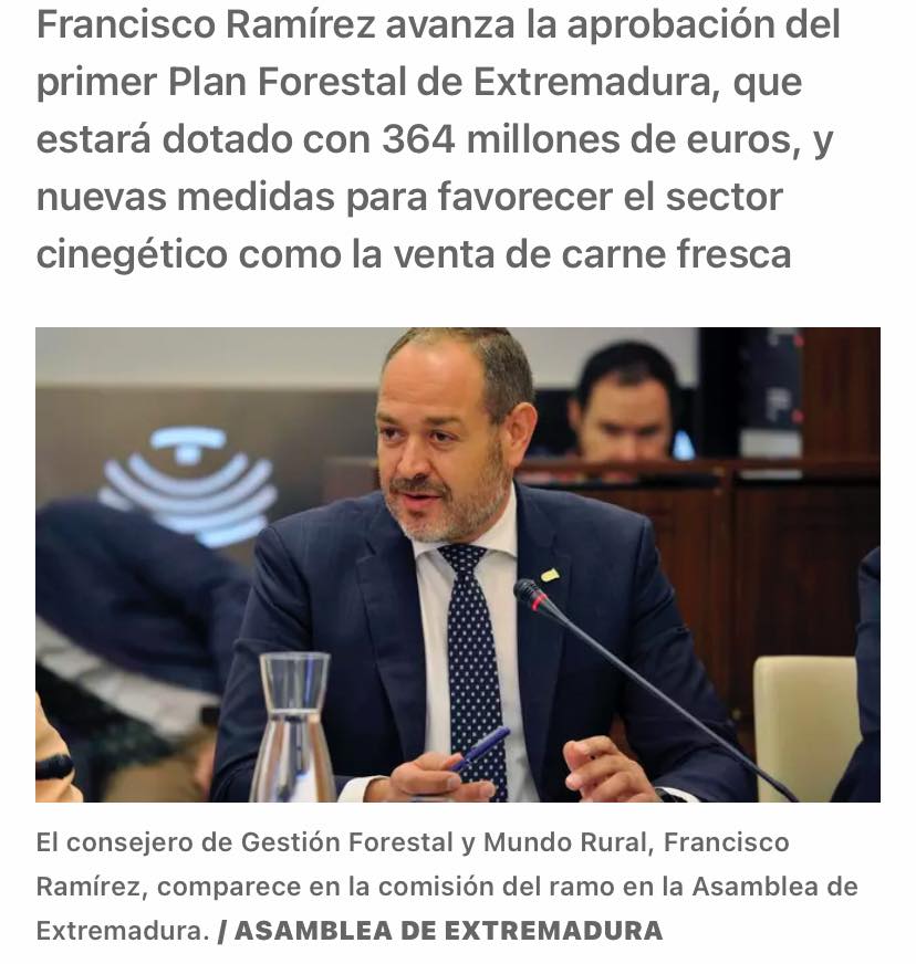 🟤Nuevo “cazador-ecologista” al frente de la gestión forestal en #Extremadura 
Mientras el fuego arrasa nuestros bosques, Extremadura ficha a un autodenominado “ecologista” con currículum cinegético para dirigir la gestión forestal

👉Noticia n9.cl/2cuv0

#NoALaCaza